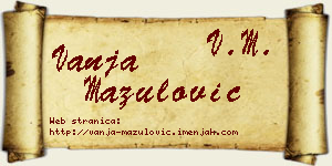 Vanja Mazulović vizit kartica